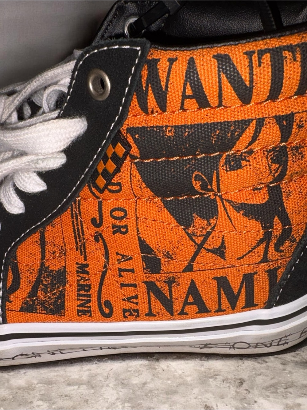 VANS One Piece Orange Graphic High-Top Sneakers
